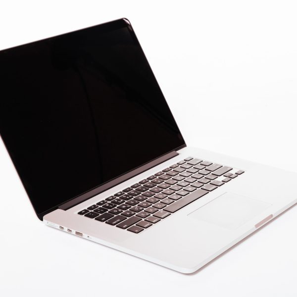 Laptop with white screen. Isolated on white background